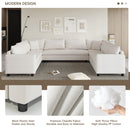 Modular Sectional Reversible U Shaped Couch Set, Free Combination Minimalist Style, Oversized 8 Seat Convertible Sofa