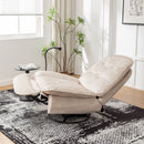 Modern Swivel Gliding Recliner Chair With Rocking Function And Phone Holder, Large Comfortable