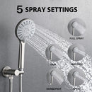 Wall Mounted Shower Set With High Pressure 10" Rain Shower Head And 5 Function Handheld Shower Head
