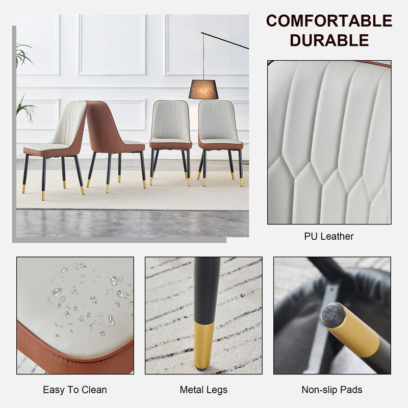 Modern Dining Chair With Metal Leg