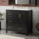 Bathroom Vanity With Sink, Soft Closing Doors & Drawers, Metal Handles