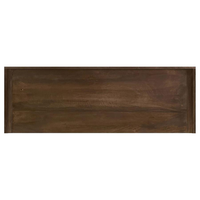 Ornelas - Console Table With Slatted Shelf - Mango Brown