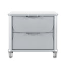Laura - Nightstand With Sleek Frame And Fronts - Silver