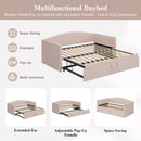 Daybed With Extended Pop Up Trundle, Upholstered Sofa Bed Daybed