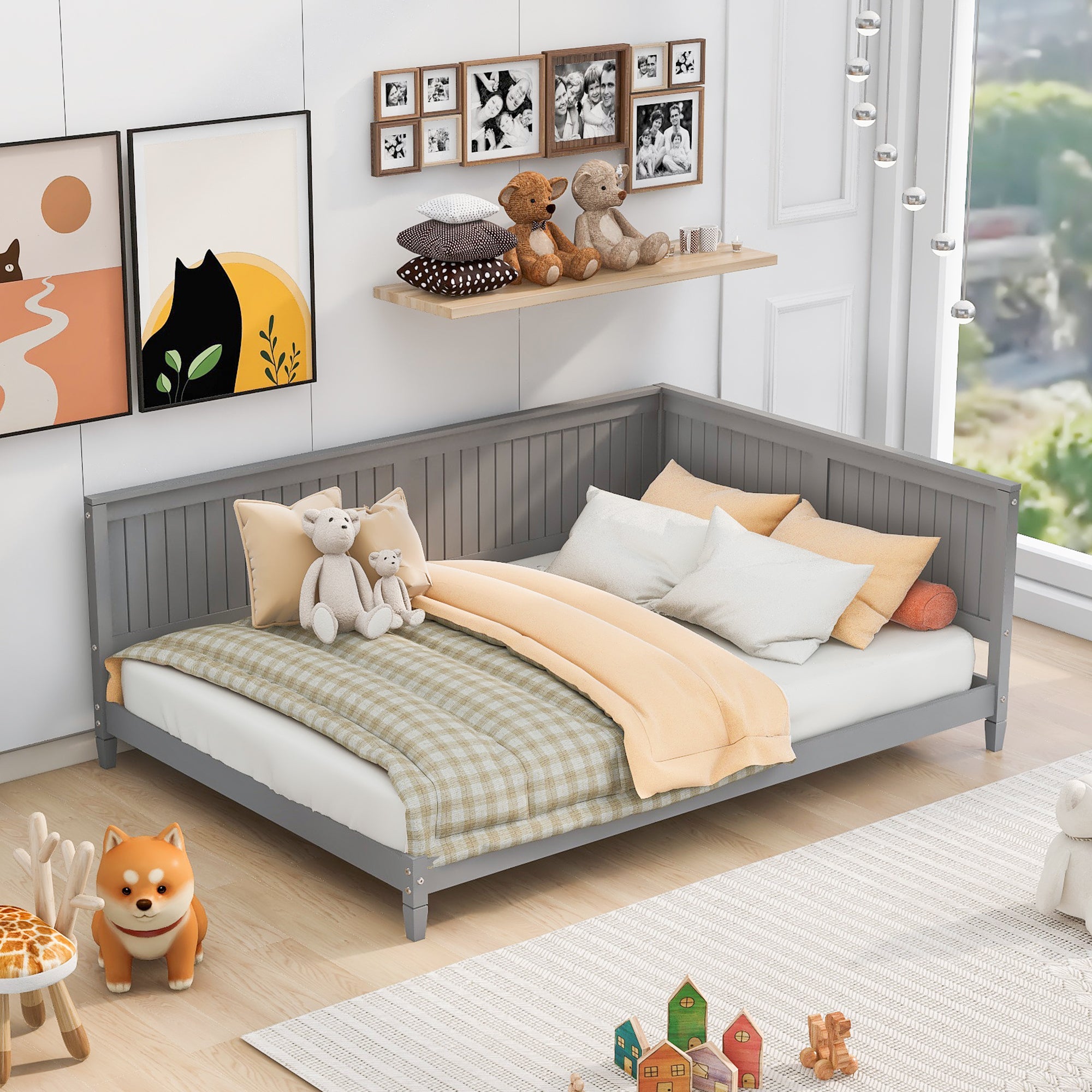 Full Size Wood Daybed/Sofa Bed, Gray - Atlantic Fine Furniture Melbourne FL