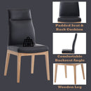 Raquan - Side Chair (Set of 2) - Black Leather & Walnut