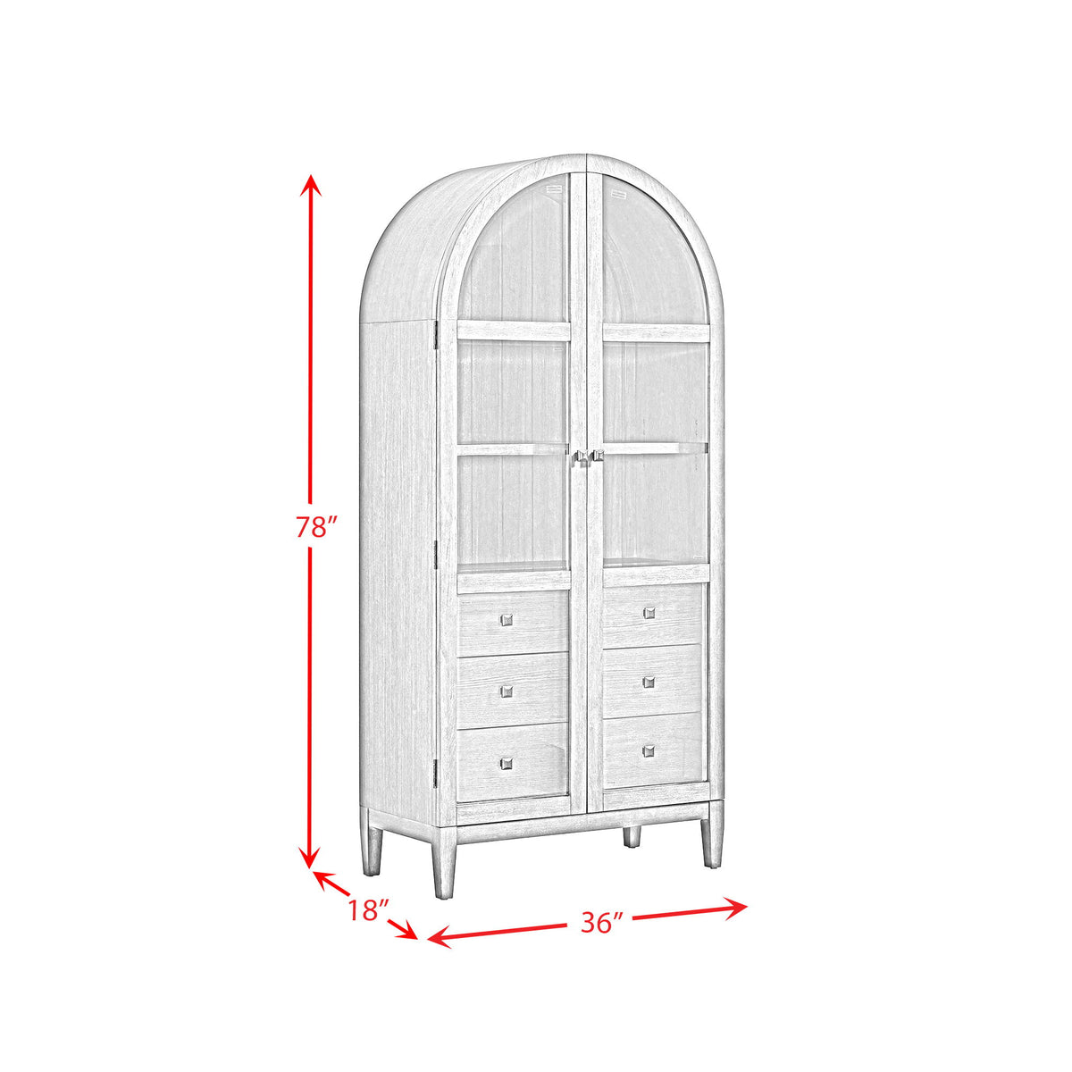 Portico Display Cabinet in Brown Oak by Elements International, view 5