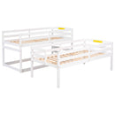 Twin Size Triple Bunk Bed With Storage Staircase, Separate Design - White