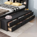 Bed With Bookcase Headboard, Under Bed Storage Drawers And Bed End Storage Case