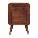 Avora - Brass Embossed 2 Drawer Nightstand - Brown / Golden