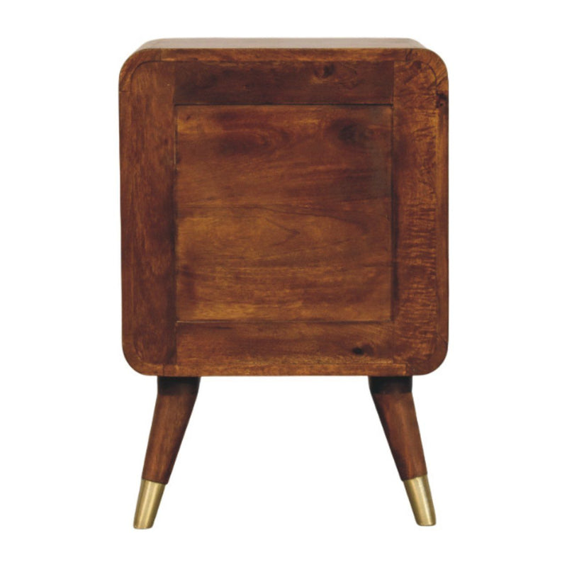 Avora - Brass Embossed 2 Drawer Nightstand - Brown / Golden