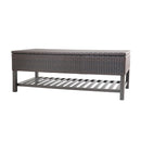 Regent - Storage Bench With Metal Rack - Brown Multi
