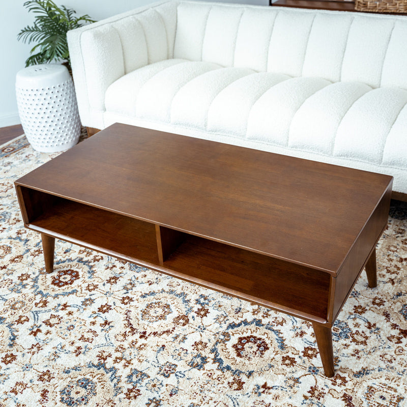 Hazel - Solid Wood Walnut Brown Coffee Table - Dark Brown