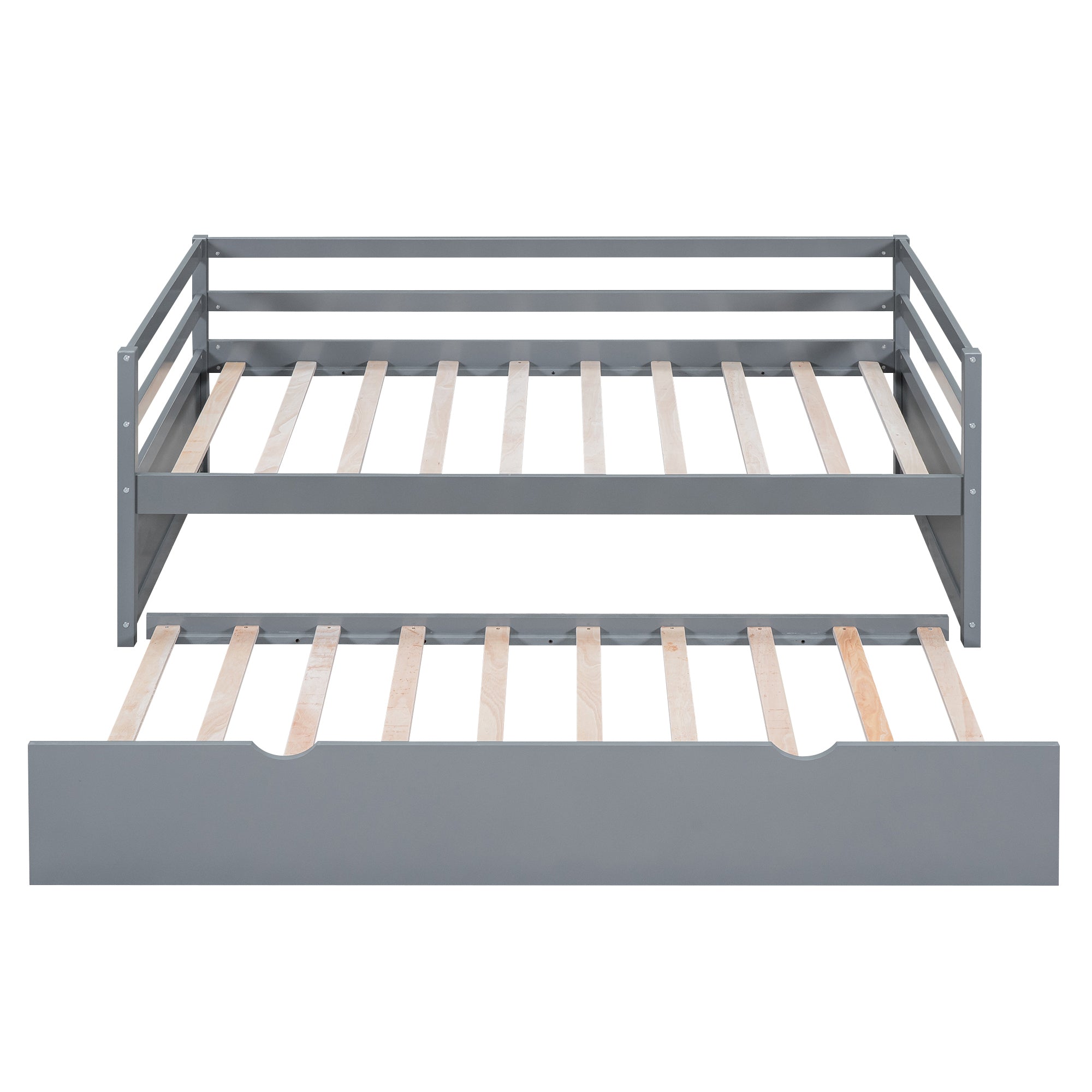 Twin Size Wood Daybed with Twin Size Trundle, Gray - Atlantic Fine Furniture Melbourne FL