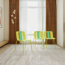 Modern Striped Blocking Single Chairs, Waterproof And Fade Resistant (Set of 4)