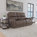 Carter - Power Reclining Loveseat With Console & Power Headrests & Lumbar - Cappuccino