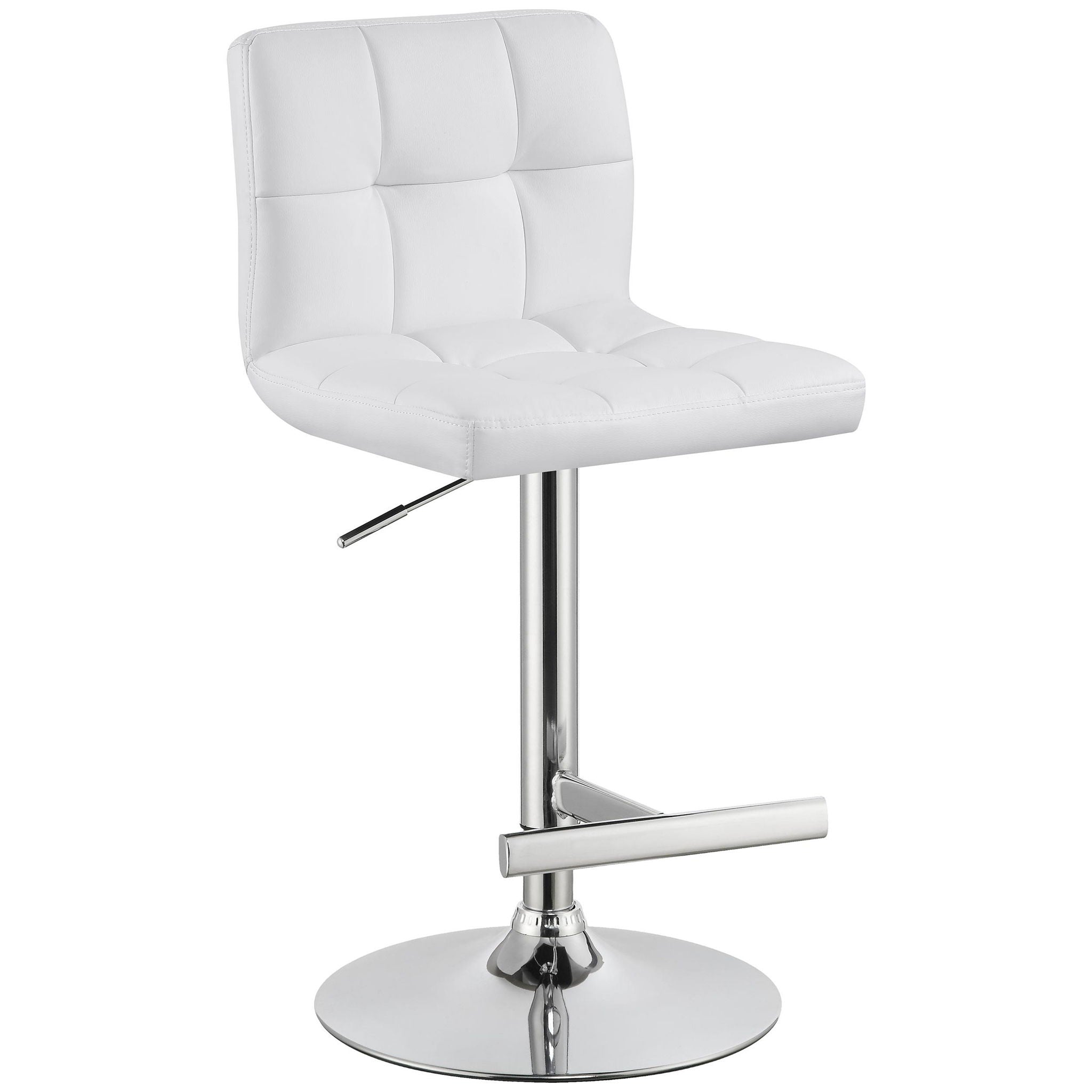 Lenny Upholstered Adjustable Bar Stool White (Set of 2) - Atlantic Fine Furniture Melbourne FL