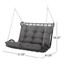 Arruda - Outdoor Wicker Porch Swing With Cushions