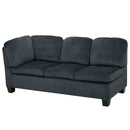 Modern L Shaped Fabric Sectional Sofa With Tufted Detail - Charcoal