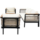 4 Pieces Outdoor Sectional Sofa Set 5 Person Patio Seating Group Outdoor Conversation Set With Cushions And A Coffee Table For Patios