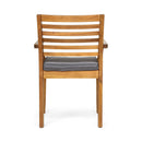 Outdoor Dining Chair With Slat Back And Acacia Wood Frame (Set of 2) - Gray / Teak