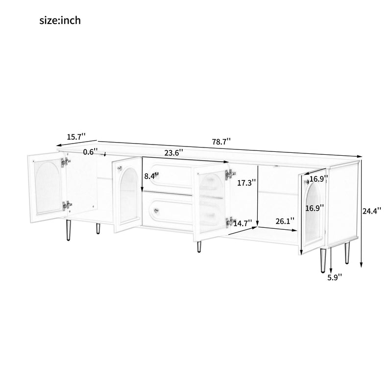 TV Cabinet With 2 Drawers And 2 Cabinets