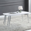 Acme - Coffee Table - White & Chrome Finish - Atlantic Fine Furniture Inc