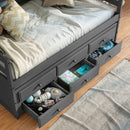 Darcie - Daybed With Trundle & Storage - Gray
