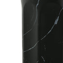 Outdoor Lightweight Concrete BMarble Effect Side Table, Living Room End Table - Black / Marble