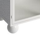 Storage Cabinet With Shelves And Glass Door, Freestanding Organizer For Bathroom - White