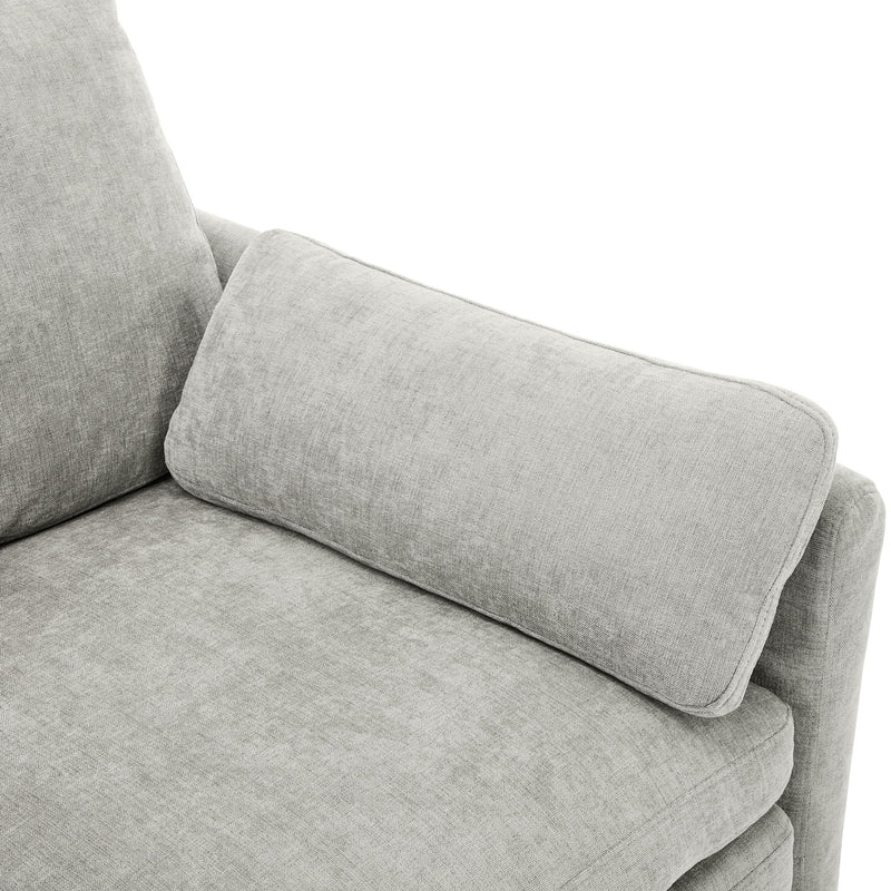 Cozy Upholstered Plush Cushion Armchair For Living Room