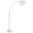 Shirley - Hanging Crystal Arc Metal Floor Lamp - Chrome - Atlantic Fine Furniture Inc