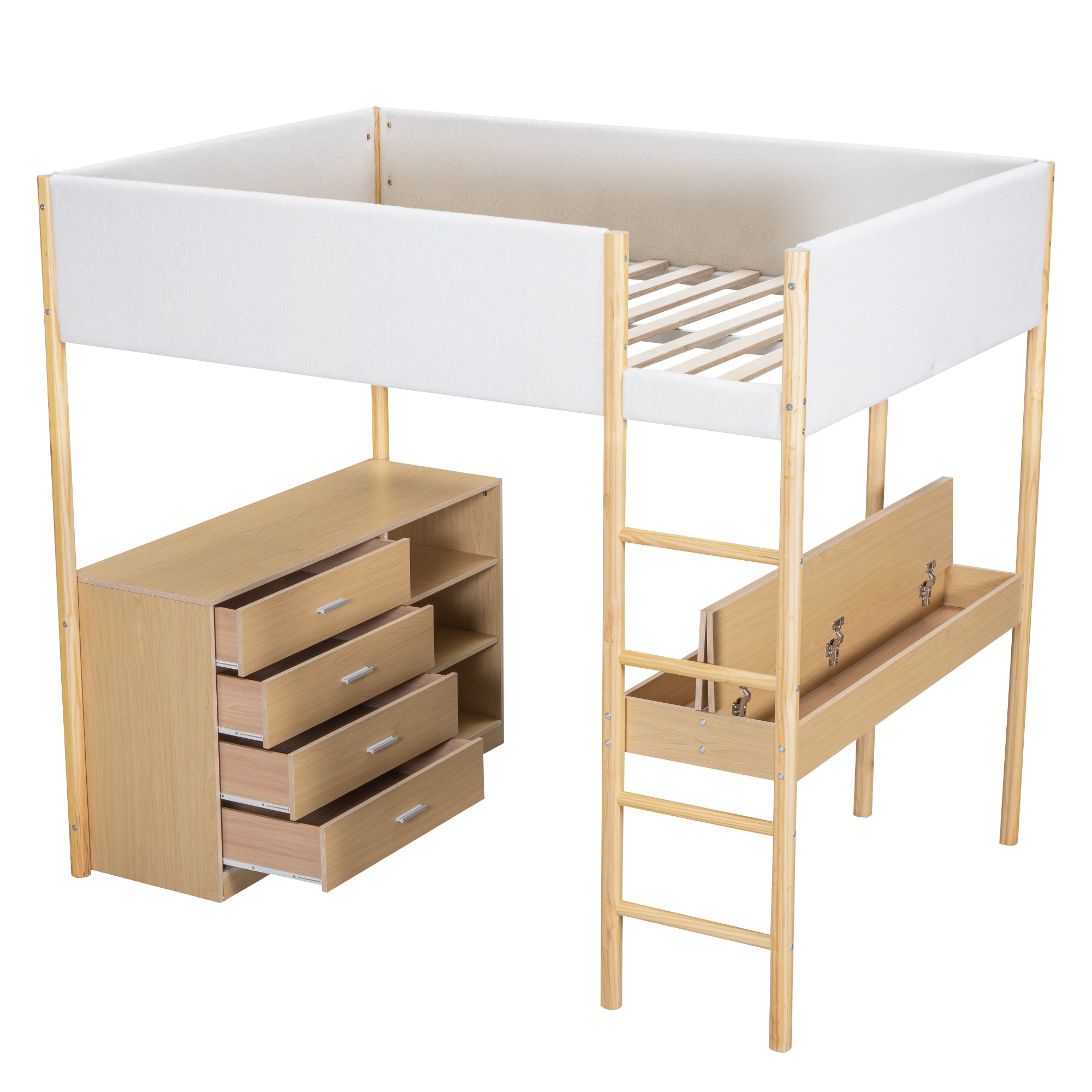Full Size Teddy FleeceLoft Bed Wood Bed, Natural - Atlantic Fine Furniture Melbourne FL