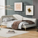 Upholstered Daybed With Headboard And Armrest, Support Legs