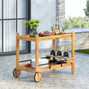 Bar Cart With Wine Bottle Holders, - Black
