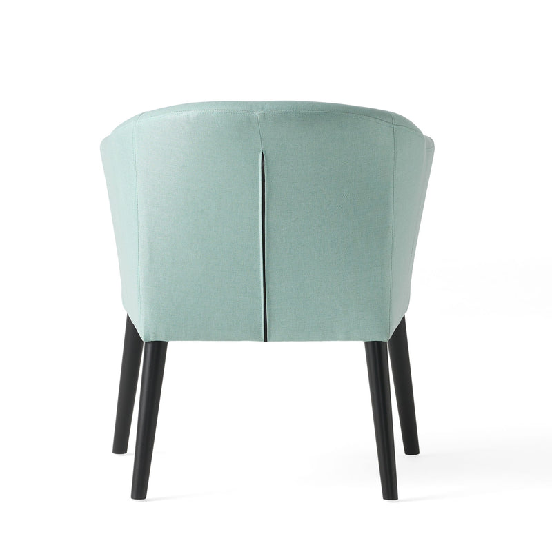 Sonorous - Upholstered Accent Chair With Low Back And Wood Legs - Light Blue / Black