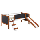 Aurea - Twin Loft Bed With Slide Slats Ststem Included - Cherry Oak / White