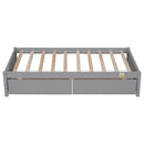Twin Bed with 2 Drawers, Solid Wood, No Box Spring Needed ,Grey(New SKU:W504P149041)