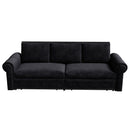 3 In 1 Convertible Sleeper Sofa With Nailhead Trim & Rolled Arm