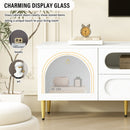 Retro TV Stand With 6 Metal Legs, 2 Cabinets, 4 Drawers And Anti-Tip Device