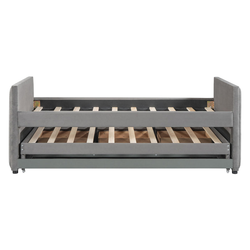 Upholstered Daybed With Trundle And Drawers