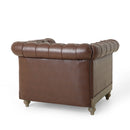 Luminex - Tufted Upholstered Club Chair With Nailhead Accents And Scrolled Tuxedo Arms