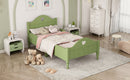 Girl's Love Princess Bed Macaron Twin Size Toddler Bed with Side Safety Rails and Headboard and Footboard, Oliver Green