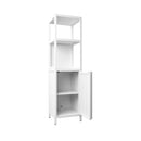 Storage Cabinet With Tall Linen Tower, Multifunctional For Bathroom