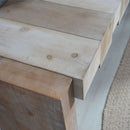 Modern Rustic Table With Sculpted Block Design