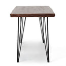 Modern Industrial Faux Live Edge Dining Table With Hairpin Legs - Natural