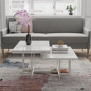 Brielle - Coffee Table, 2 Tiered Design - White Marble