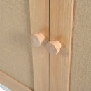 Pet Friendly Furniture Style Cat Litter Box House With Sisal Scratching Door And Charging Socket - Beige / White