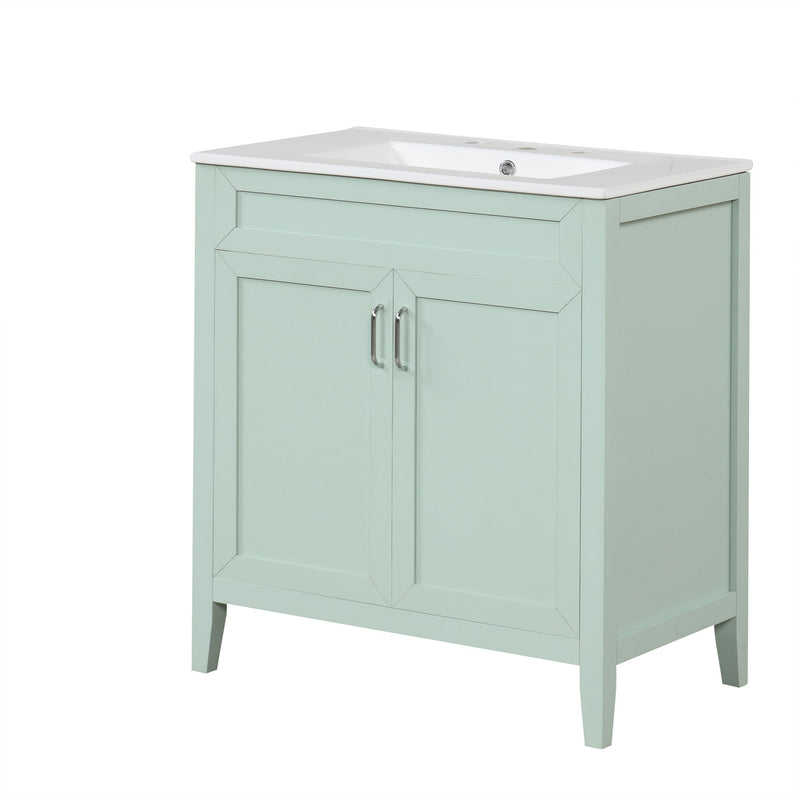 Bathroom Vanity With Sink, Combo, Cabinet With Doors And Drawer, Solid Frame And MDF Board