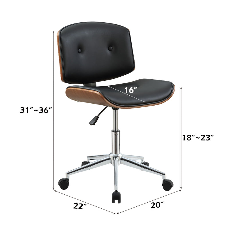 Camila - Synthetic Leather Office Chair - Black